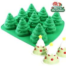 Christmas Tree Silicone Mold - Non-Stick Easy-Release Bakeware For Cakes, Pies, Soaps, Candles, Ice Cubes - Holiday Baking, Party Favors - Oven And Freezer Compatible - Perfect For Christmas, Halloween, Easter, Thanksgiving, And More - Kitchen And Dining Essential