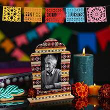 Weysat 6 Sets Picture Frames For Dia De Los Muertos Altar Day Of The Dead Decorations Skull Papel Picado Wooden Shadow Box Altar Ofrenda Supplies, Remembrance Picture Frame