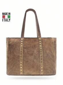 Damen Umhängetasche. Hergestellt in Italien. Aus echtem Leder gefertigt. Reisen, Urlaub, Arbeit, Pendeln, leichter Luxusstil. Y2K. Retro, modisch, beliebt. Leichtgewichtig. Vielseitig. Verschiedene Farben erhältlich. - D24 Dunkelkhaki - Übersicht 1