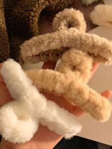 1pc Super Fairy Plush Hair Clip Girl Multi-Purpose Fluffy Hat With A Cute Hairstyle Accessory For A Look Fashion Claw Clips Fashion Hair Clutch Winter Hair Accessories