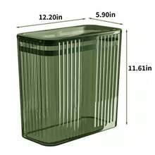 Transparent Trash Can Bathroom Trash Cans With Lids 3.5 Gallon Garbage Can For Bedroom Office Plastic Slim Waste Basket With Pr Top Lid 15L Clear Trash Bin For Home Kitchen Green - màu xanh lá - Xem 2