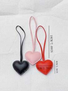 Double-Sided Leather Heart-Shaped Bag Charm/Pendant Car Accessories For Woman Gifts For Women