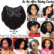 BINF Real Remy Afro Curly Clip In Human Hair Extensions Unprocessed Brazilian Virgin Afro Kinky Curly Clip Ins For African Americans Women 120 Grams 8 Pieces Full Head Afro Kinky Curly Clip In Hair Extensions Human Hair Clip In Extensions Curly Clip In Real Remy Human Hair Extensions - Natural Black - 查看 11