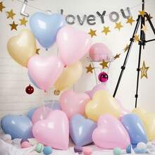 Assorted Festive & Romantic Latex Balloons Set, Excluding Air Pump Including Christmas - Themed And Heart - Shaped Styles, For Holiday & Celebration Events