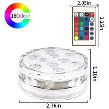 4 Pack Submersible LED Lights With Remote Control, 10LED/13LED,IP68 Waterproof, 16 Colors Changing LED Tea Lights, Pool Lamp Battery Operated Underwater Pond Lights For Saloon Fish Tank Fountain Swimming Pool Aquarium Garden Wedding Party - Multicolor - View 10