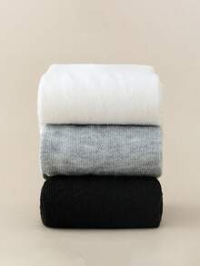 5 Pairs Kids Grey Mid-Calf Socks, Boys & Girls Breathable Socks Suitable For Daily Life And Back To School, Winter Socks - Grey - View 3