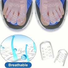 Protetores de Silicone Confortáveis para os Dedos dos Pés - Previnem Atrito, Unhas Encravadas e Mais - Respiráveis, Protetores de Cuidados com os Pés Fáceis de Usar - Multicolorido - Visão 9