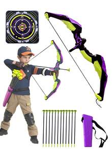 Kids Bow And Arrow Set, Archery Toys Set For Kids Ages 6-8 8-12, With3/ 10/12 Suction Cup Arrows, Target & Quiver, Boys - Multicolor - View 9