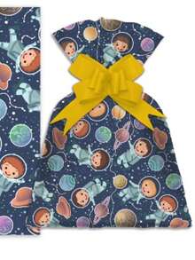 50 Metallic Gift Bags 25x35cm For Children - Niños del espacio - Ver 3