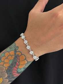 Braccialetto con fiori in argento