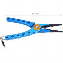 Pinzas de Alicates para Señuelos de Pesca, Equipo Multifunción para Quitar Ganchos de Aleación de Aluminio, Anillo Abierto, Quitar Ganchos Y Línea Trenzada de Corte(Gris) - Azul - Ver 5