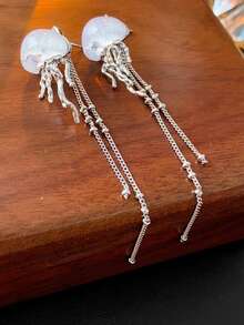 Luminous Jellyfish Tassel Earrings, Luxury Niche Design Earrings, Sweet & Cool Style Earrings For Women