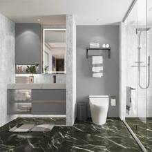 1 Rolle 1m/3m/5m/10m neues veganes cremefarbenes einfarbiges PVC-Tapete, Geschäftsdekoration Mietdekor Hintergrund, selbstklebend abnehmbar, schnell zu verkleben, Schrank Bücherregal Schreibtisch Dekoration - Grau - Übersicht 6