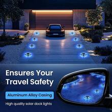 2/4/6 Packs Aluminum Alloy Driveway Lights Solar Powered, 8 Colors And 4 Modes Multicolor Dock & Deck Lights Outdoor Waterproof Solar Light, Garden Light, Solar Path Lights; Driveway Markers, Solar-Powered Pathway Lighting For Stairs, Walkways & Driveways, Deck Lighting, For Step Sidewalk Stair Garden Pathway - Multicolor - 查看 10