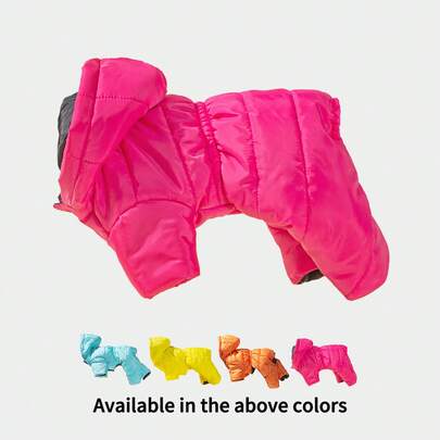 Thick Warm Windproof Anti-Snow Pet Clothes, Hooded Jumpsuit For Small Dogs And Cats