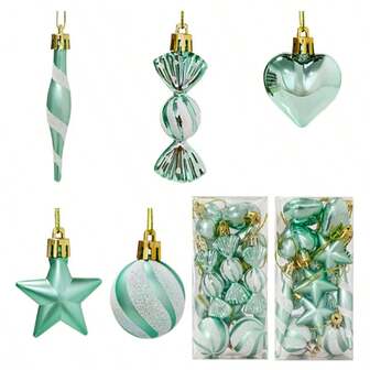 13 件圣诞装饰礼盒套装、什锦迷你彩绘挂饰、圣诞树礼物、派对用品