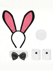 Conjunto de diademas con orejas de conejo para fiesta de Pascua, Halloween, baile, botón, diadema con orejas de conejo en 3D, cómoda y duradera, para fotos, fiestas, cumpleaños, Año Nuevo, actuaciones en escenario y talla grande