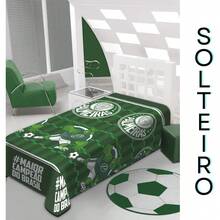 Manta Solteiro Microfibra Palmeiras Jolitex 200x150Cm - Verde - Visão 2