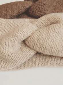 1pc Unisex Knitted Embroidered Solid Color Criss-Cross Fashion Headband, Elegant Street Style Hair Accessory, Bohemian Women Bandanas Women Hair Accessories Elegant Hair Band - Multicolor - View 3