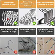 30 Ganchos para Ropa de Acero Inoxidable - Perchas Sólida 42 con Ranura en U Metal Espesar Que Resistente Ligero y Duradera para Ropa Pants Ahorro de Espacio Perchas para el Hogar para Adultos(30) - 50 - Ver 1
