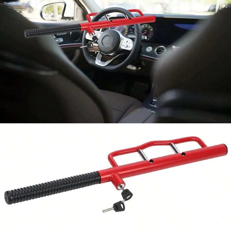 Universal Heavy Duty Bar Steering Wheel Lock Car Van Security Anti Theft 2Keys - Multicolor - View 1