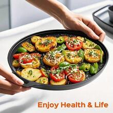 Cast Iron Pot, Cast Iron Cookingware, Pre-Seasoned 11-Inch Cast Iron Frying Pan With Double Large Circular Handles, Baking Tray, Suitable For Oven, Stove, Barbecue Or Campfire, Durable, Even Heating, Multi-Functional Cast Iron Baking Pan, Kitchen Accessory, Suitable For Pizza Lovers, Barbecue