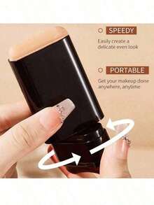 1Pc OCHEAL Dual-Ended Foundation Concealer Stick |     Sponge Brush + Solid Foundation 2-In-1 |     Long-Lasting, Non-Transfer |     Creamy Texture |     Moisturizing & Lightweight |     Conceals Blemishes, Brightens Skin, Contours |     Creates Skin |     Must-Have Makeup