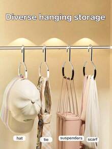 1/3pcs Hat Rack, Belt Rack, Wardrobe Organizer Rack, Suitable For Belts, Ties, Scarves, Camisoles, Hats, Bras, Shoes, Handbags, Formal Pants, Jeans, Boots, Skirts, Bedroom Storage Rack, Multi-Functional Manganese Steel Hooks, Suitable For Hats, Ties, Scarves And Bags, Strong Load-Bearing Capacity, Resistant To Deformation, Suitable For Home, Mall, Bathroom, Wall, Door And Storage Use - Multicolor - View 4