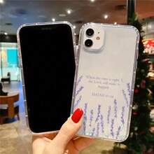 Teléfono Púrpura Cristo Citas Estéticas Minimalista Agujero Grande Transparente 17 16 15 14 13 12 Pro/17 16 15 14 Plus 13 12 11 Pro/X/Xs A Prueba de Golpes Duro Unisex Vacaciones Cumpleaños - transparente - Ver 4