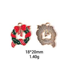 10/20 piezas Mezcla aleatoria de adornos navideños de esmalte colorido en forma de árbol, bastón, reno, caja de regalo, calcetín, Papá Noel, colgante, aptos para llavero, pulsera, collar, funda de teléfono, manualidades y decoración