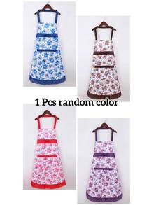 Avental de Renda Rosa de Camada Única, Avental com Laço no Pescoço e Cintura em Estilo Coreano Fofo para Cozinha, Casa, Escritório, Primavera/Verão