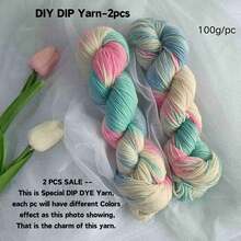 2 pièces, nouveau fil teint à la main, pulls, écharpes, chapeaux tricotés à la main de couleurs mignonnes, fil à tricoter fait main, beau fil de laine