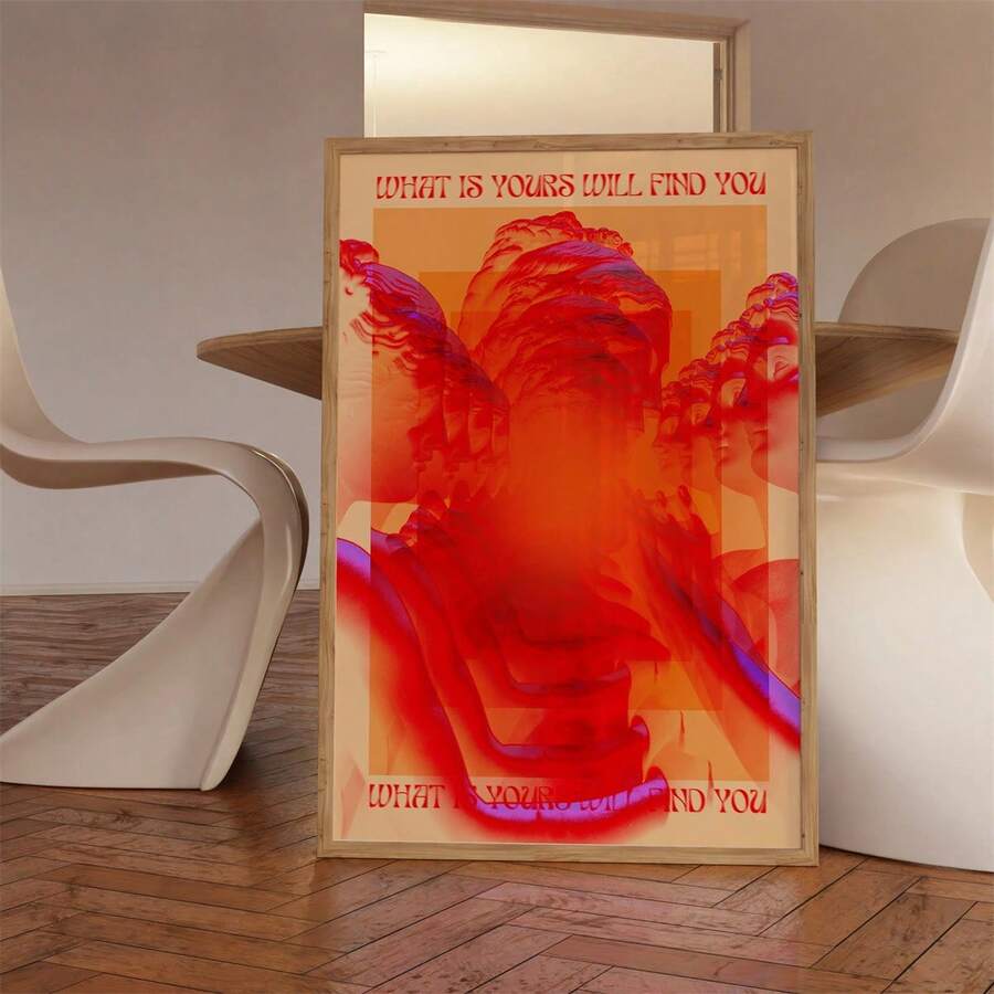 1pc Unframed Affirmation Poster, 70s Poster, Red Wall Art, Wall Art, Hippie Print, Retro Poster, Room Decor, Vintage Print, Eye Poster