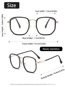 1pc Women Square Multicolor Plastic And Metal Modern Simple Style Never Outdated Clear Glasses Outdoor Travel Vacation/Holiday Office Street-Photography Back-To-School Daily Life Essentials Holiday Gift Suitable For All Face Shapes Accessories