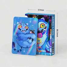 30pcs Laser Flash Cards Around The Witch Hunting Group, Blue Cat Collection Photo Cards, Double-Sided LOMO Cards, Congratulatory Cards For Friends And Family, Random Styles