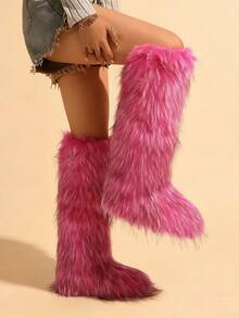 2025 秋冬新款高筒靴和过膝雪地靴，保暖仿皮草内衬，时尚靴子