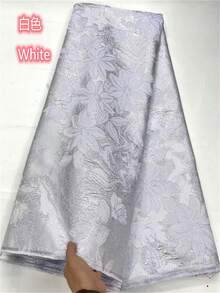 5码/1码尼日利亚提花锦缎非洲织锦薄纱蕾丝面料 2026 新款法国女式镀金蕾丝适用于派对礼服缝纫