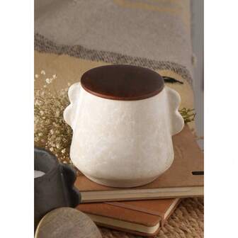 Jar Candle  Ecomix Wax Fill With Wooden Lid - Vanilla Lavender, 8oz