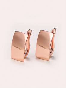 Pendientes cuadrados elegantes y sencillos de clip para mujeres, pendientes sin perforación de moda, versátiles para uso diario y como regalo, perfectos para el Día de San Valentín y todas las ocasiones - cuadrado - Ver 3