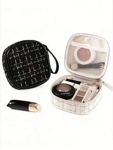1pc Small Capacity Waterproof Cosmetic Bag - Perfect For Travel And Organizing Makeup And Brushes, Toiletry Bag, Makeup Bag, Travel, Dorm Essentials, Back To School Luggage, With Zipper Closure For Lipstick, Brushes, Phone, Coins, Home, Travel And School Use Makeup Organizer Makeup Case - Multicolor - View 2
