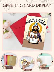 1/10 szt. Zabawna kartka urodzinowa | Kartka z okazji "Wszyscy fajni ludzie rodzą się w grudniu" | Humorystyczna kartka świąteczna i urodzinowa z kopertą. Prezent w stylu świątecznym.