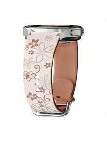 20mm Wacth Strap Compatible With Samsung Galaxy Watch Band 7, 6, 5, 4, Ultra,And FE, 40mm 43mm 44mm 45mm 46mm 47mm,No Gaps Engraved Printed Two-Tone Silicone Strap For Hua Wei Series For Xiao Mi Mi Band Watch Belt,Silicone Strap Suitable For Entertainment,Parties,Walks And Other Gift,Men Women - (Starlight + Brown) Silver Buckle - View 13