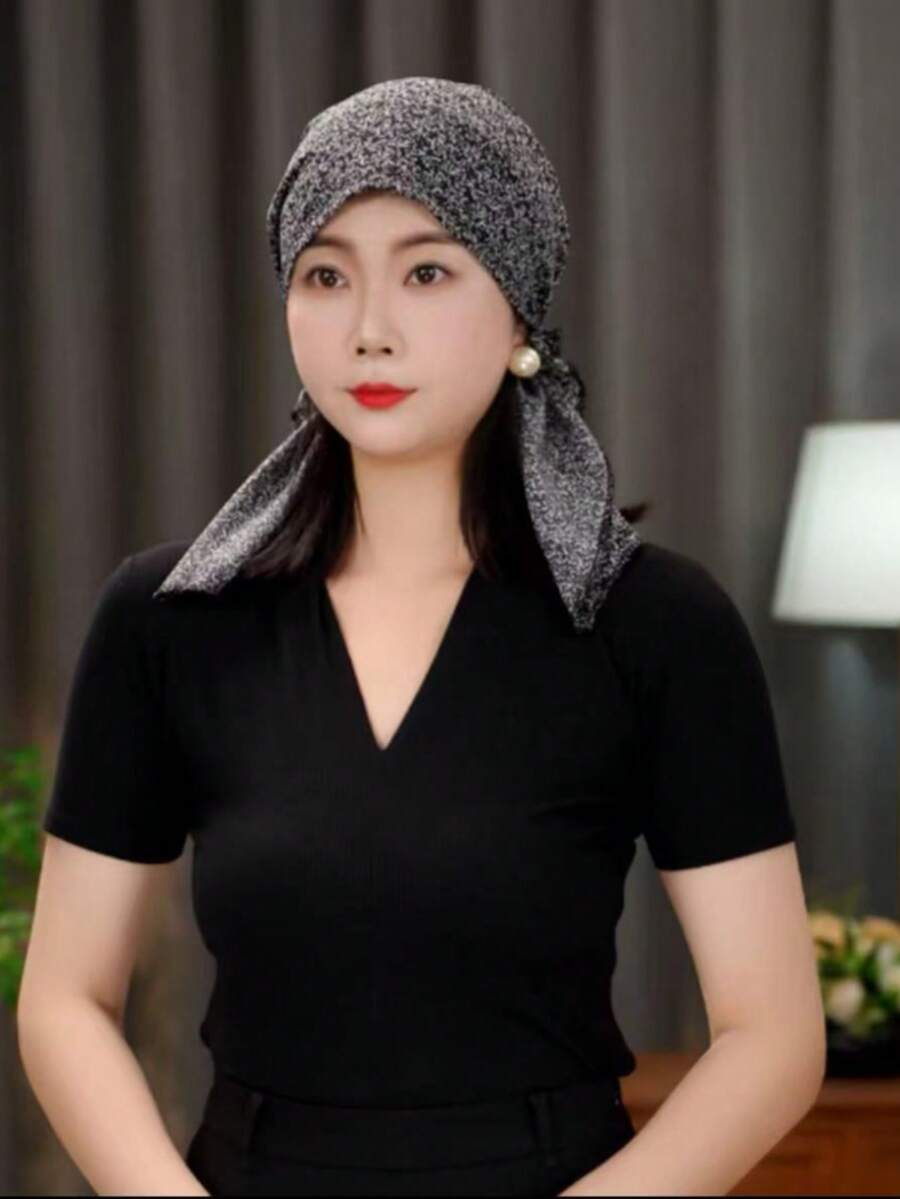 Casual Lightweight Floral Scarf Hat For Women, Versatile Paisley Patterned Bohemian Polyester Printed Headscarf, Suitable For All Seasons