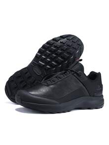 baasploa أحذية رجالية للتنزه، أحذية تسلق وتخييم مضادة للانزلاق ومريحة للاستخدام في الخارج، مقاومة للماء وغير قابلة للانزلاق، أحذية رياضية للجري والتخييم والاستخدام اليومي للرجال - الأسود والأحمر - مشاهدة 2