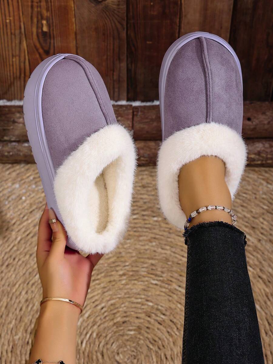 Women's Fashion House Slippers, Comfortable Round Toe Plush Lining Warm Flat House Slippers Ankle Boots, Indoor/Outdoor Winter Shoes, Holiday Gift For Mom And Girls, Christmas Slippers
