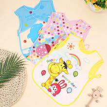 مجموعة من قطعتين من ملابس الأطفال الواقية من البقع والماء، ريشة تغذية قابلة لإعادة الاستخدام للأطفال الصغار