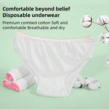 5 PEÇAS Calcinha Descartável Feminina de Viagem 100% Algodão Estéril Cuecas Viagem Amigável Sem Lavagem Calcinha Portátil para Hotel e Viagem de Negócios