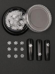 1 Box Christmas Nail Glitter, Silver Snowflake Nail Art Decorations, Snowflake Christmas Gift Nail Design Winter Glitter Nail DIY Decor - Multicolor - View 7