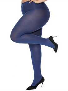 1双加大码女士糖果色连裤袜，超柔软纯色半透明紧身裤，高腰设计，舒适保暖，适合日常穿着 - 彩色 - 查看 19