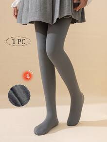 3/2/1 Paar Mädchen Kinder Baby Leggings, Einfarbig in Weiß, Schwarz, Grau, Stulpen Strumpfhosen, Stulpen Leggings, thermisch gefütterte Hosen, geeignet für tägliches Tragen, einfache vielseitige Stulpen Hosen, dünne Samt Tanzhosen, glatte Oberfläche, weich, hautfreundlich, akademischer Prinzessinnenstil, süßer Stil, Strumpfhosen, geeignet für Herbst/Winter, Frühling/Herbst